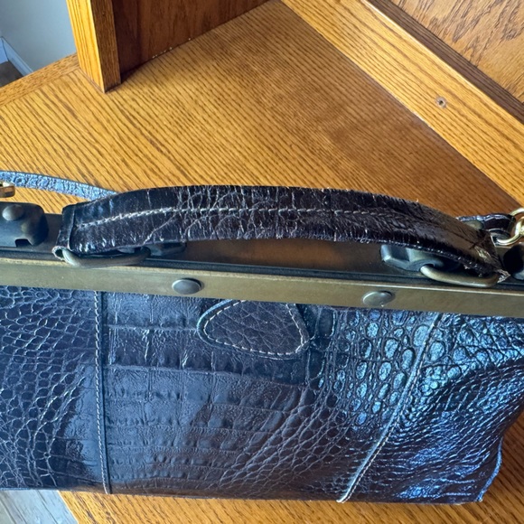 Genuine Cuir Veritable Alligator/Crocodile RARE VINTAGE Kelly Bag w/ bronze. - Picture 3 of 6
